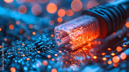 Digital speed test visualization in neon colors, showcasing modern technology and data performance metrics in a vibrant and dynamic display.
