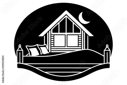 Bed and breakfast minimalist silhouette vector design