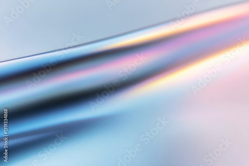 macro shot of titanium with colorful gradients caused by light diffraction creating iridescent effect