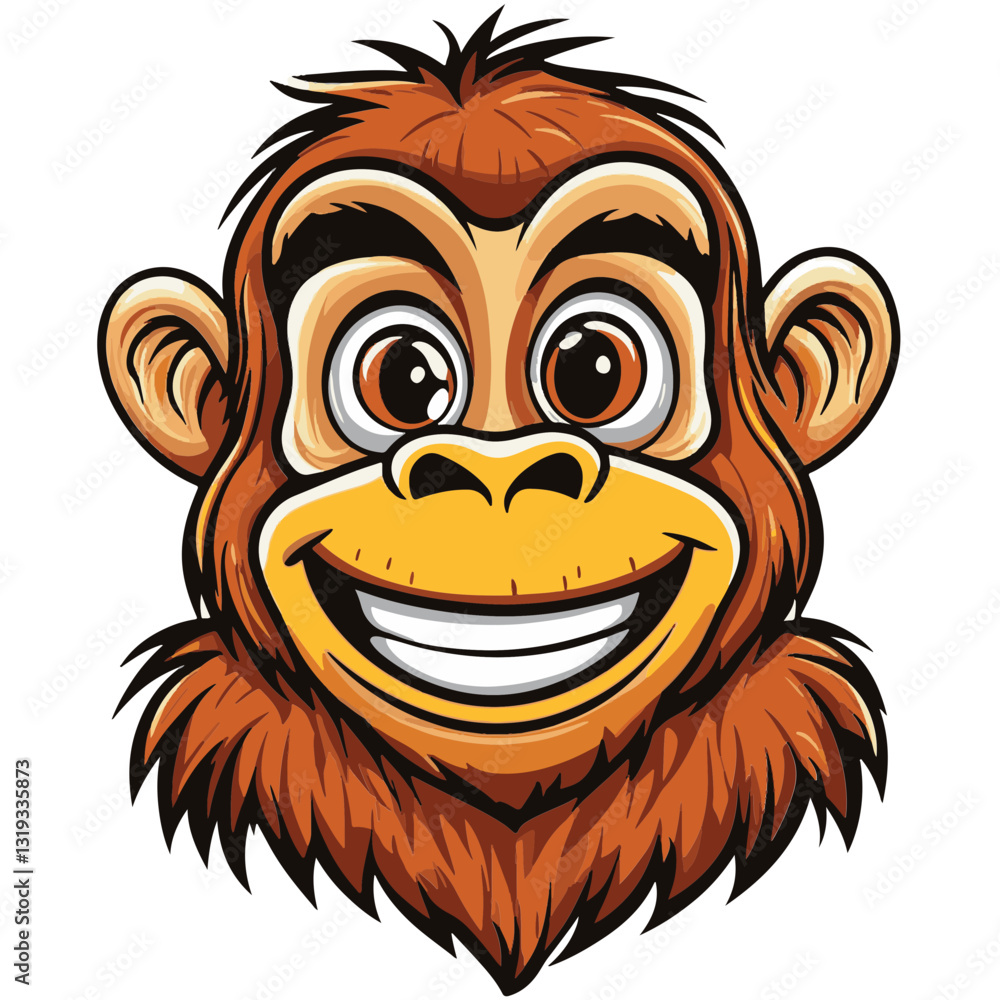 Obraz premium monkey cartoon vector illustration 