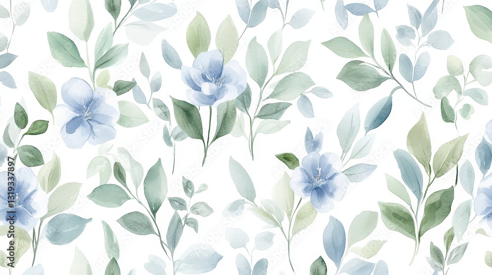 Fototapeta premium Watercolor floral seamless pattern, a beautiful design for backgrounds, fabrics and more