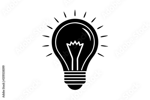 Lightbulb idea minimalist silhouette vector design