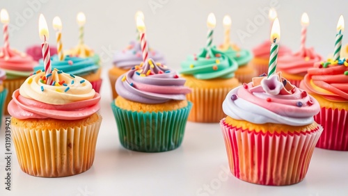 Colorful happy birthday cupcakes - colorful happy birthday cupcakes