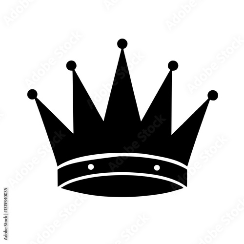 Minimalist black silhouette crown design symbolizing royalty and power