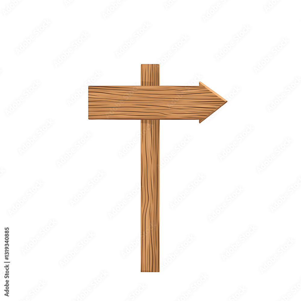 Rustic Wooden Directional Sign: Arrow points the way. Simple navigation symbol isolated against a black background. Rustic Wooden Directional Sign: Arrow points the way. Simple navigation symbol isolated against a black background.
