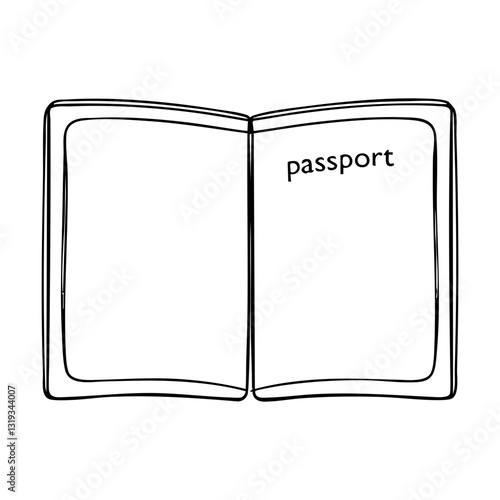 Open passport displaying blank pages