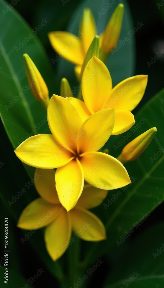 Obraz premium Lush yellow tropical bouquet, vibrant accents, sunny, ginger