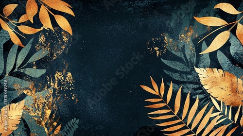 Vibrant leaves and foliage create a stunning dark background for design projects.