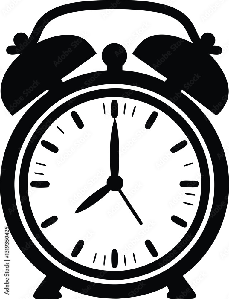 Alarm clock silhouette vector illustration Alarm clock silhouette vector illustration