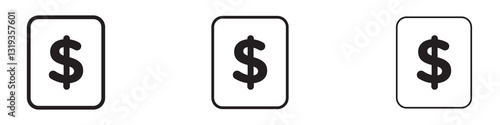 Dollar Icons in different stroke sizes