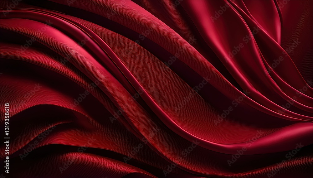 Obraz premium Crimson allure: the passion of flowing silk