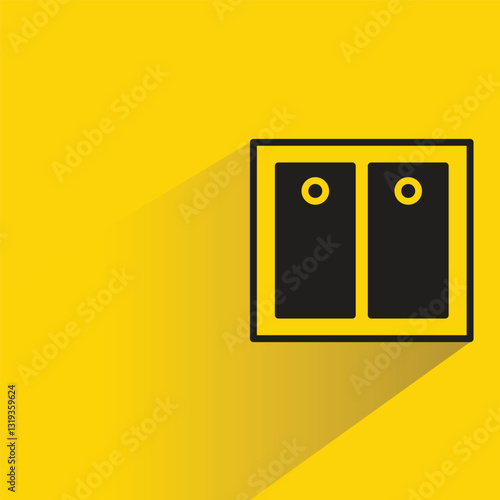 electric switch icon on shadow yellow background