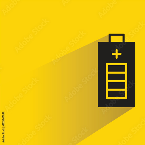 battery icon on shadow yellow background