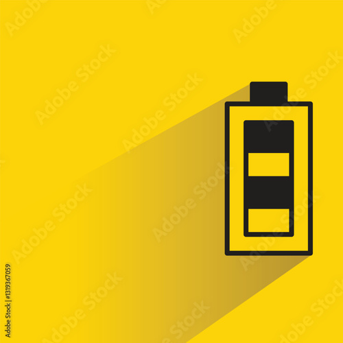 battery icon on shadow yellow background