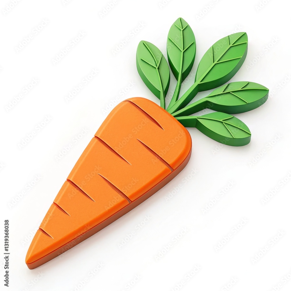 Cartoonish Carrot 3D Render Isolated on White, Vegetable , Healthy Cartoonish Carrot 3D Render Isolated on White, Vegetable , Healthy
