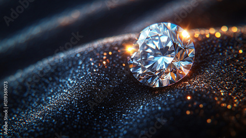 24 carat diamond on a black velvet background. Space for the text. Jewelry salon advertising.