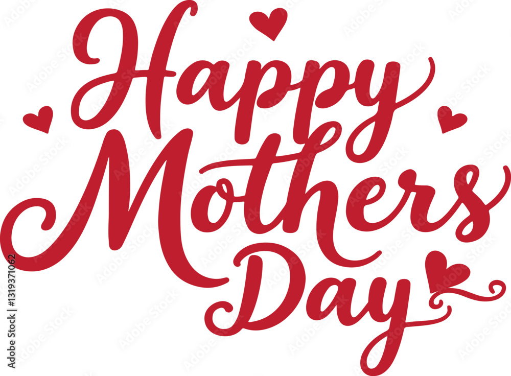 Happy Mothers Day lettering set. Handmade calligraphy vector illustration. Mother's day card with heart Happy Mothers Day lettering set. Handmade calligraphy vector illustration. Mother's day card with heart