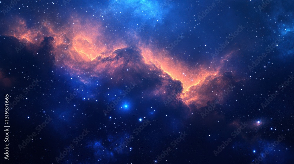 Fototapeta premium Breathtaking Cosmic Cloudscape with Vibrant Colors and Starry Sky