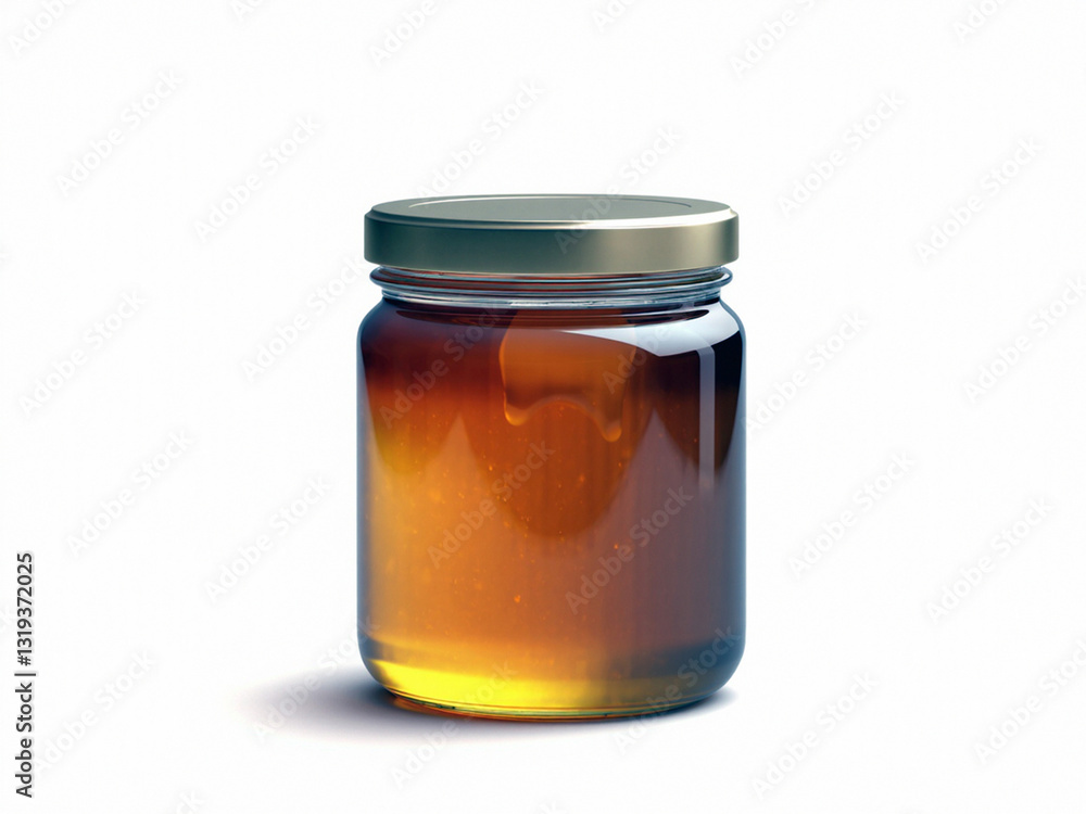 A high-quality image of a glass honey jar with golden nectar. Perfect for packaging designs, branding, and natural food promotions. A high-quality image of a glass honey jar with golden nectar. Perfect for packaging designs, branding, and natural food promotions.
