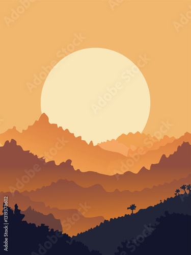 Sunset Mountain Landscape