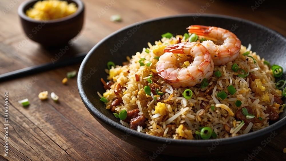 Mouthwatering Shrimp Fried Rice Served in a Bowl Mouthwatering Shrimp Fried Rice Served in a Bowl