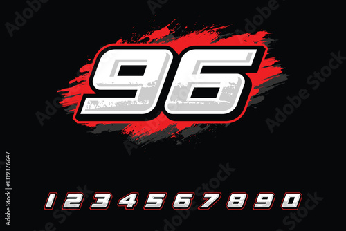 racing number logo designs 1 to 10 for racing, motorsports and racing jerseys Vector Template EPS 10