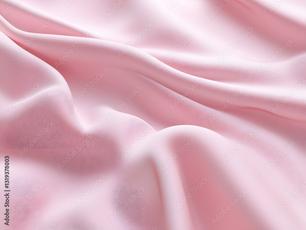 Obraz premium Pink Silk fabric: A close-up shot capturing the gentle folds and smooth texture of a luxurious pink silk fabric. Evoking a sense of elegance, softness and a feeling of tranquility. 