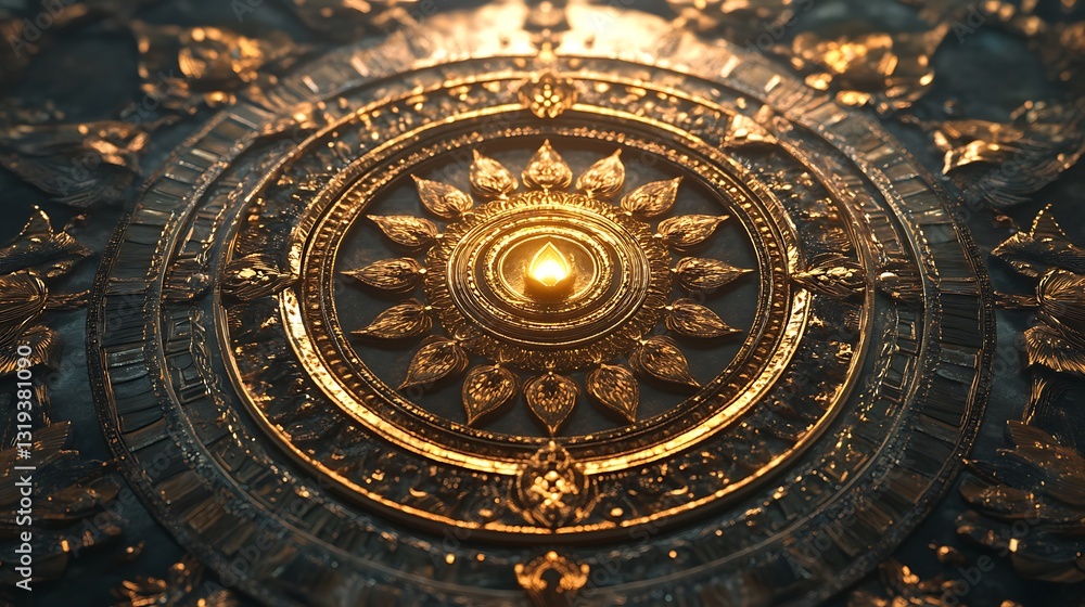 Fototapeta premium Decorative bodhi mandala elegant patterns deep spiritual meaning flawless perfection