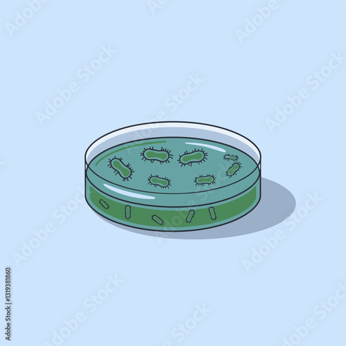 Close-Up of Bacterial Growth Patterns in a Petri Dish