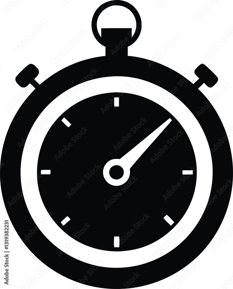 Stopwatch silhouette vector illustration Stopwatch silhouette vector illustration