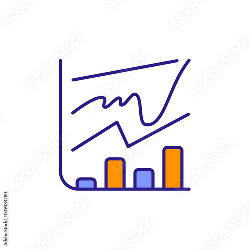 Line Chart Icon for Price Trend Analysis, Timeframe Tracking, and Financial Forecasting.
