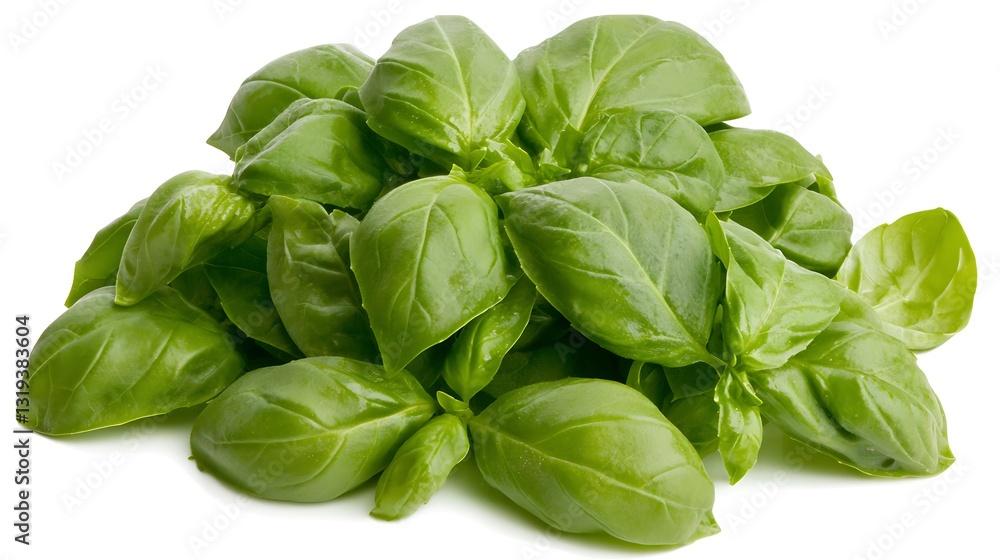 Fresh Green Basil Leaves Perfect for Culinary Use and Natural Garnishing in Dishes and Salads Fresh Green Basil Leaves Perfect for Culinary Use and Natural Garnishing in Dishes and Salads