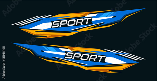 Side body graphic sticker design for car vectors. design stripes sports for car wrap. racing decals for tuning.