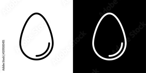 Egg icon set in black and white colors