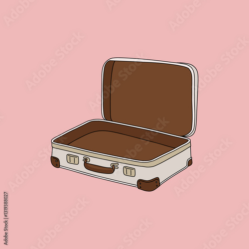 Minimalist Open Suitcase Illustration