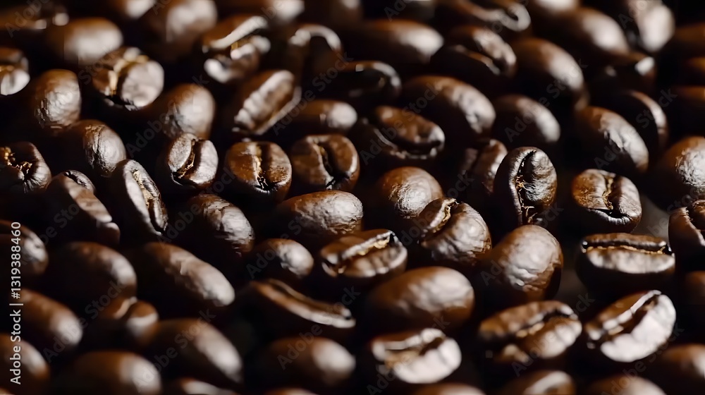 Spiral Arrangement of Roasted Coffee Beans on Dark Textured Background with Selective Focus Spiral Arrangement of Roasted Coffee Beans on Dark Textured Background with Selective Focus