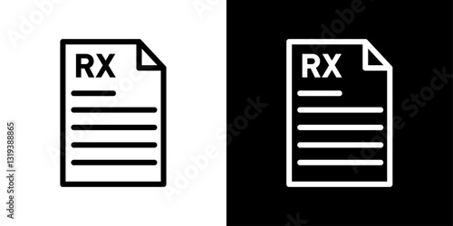 Prescription icon set in black and white colors