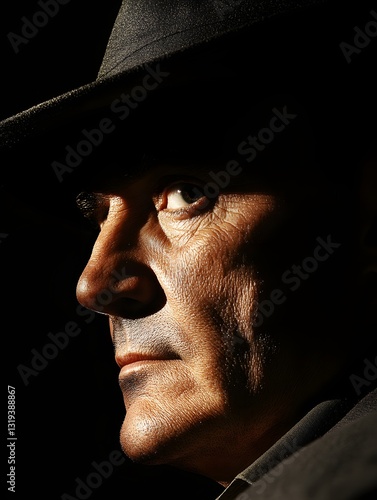 Title:
Dramatic portrait of an older man with intense eyes and deep shadows. A powerful expression of wisdom, experience, and the passage of time in fine art photography.
