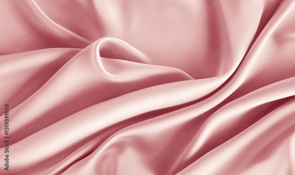 Obraz premium Onion skin color silk satin background. Soft wavy folds on the fabric. Wedding, anniversary, valentine, love, tender, celebration, card. Beautiful abstract background with copy space for your design.