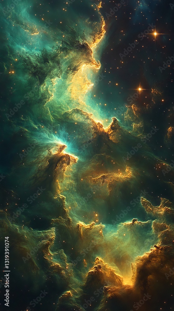 Obraz premium Green galaxy imagination