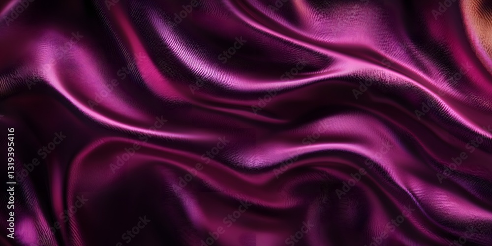 Obraz premium Luxurious Silk Texture: Deep magenta fabric, expertly draped to create graceful curves and a mesmerizing interplay of light and shadow.