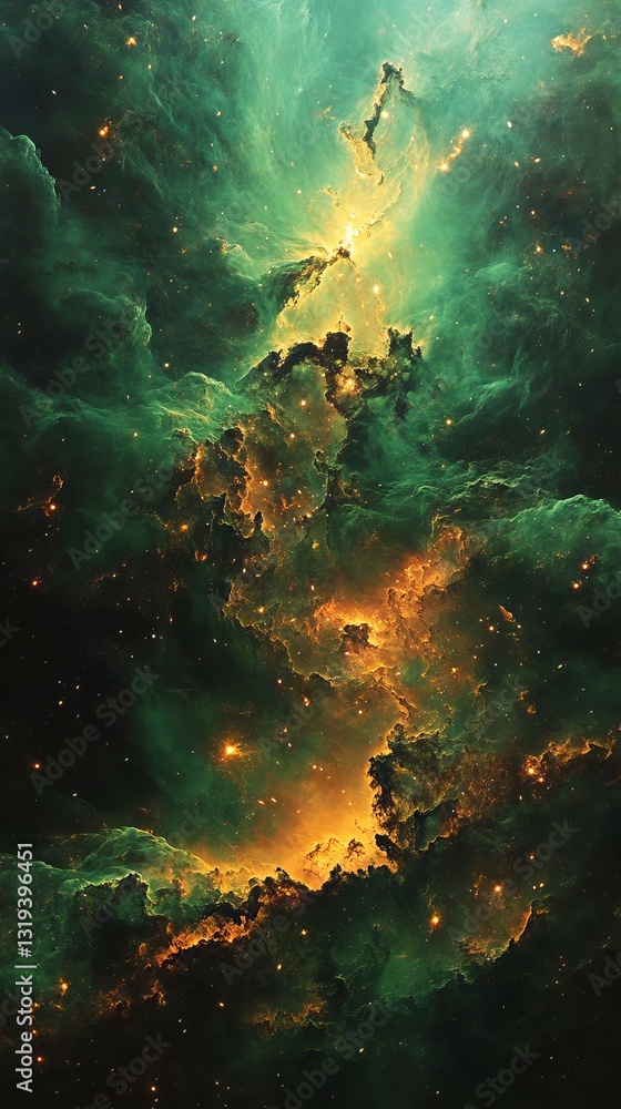 Obraz premium Green galaxy imagination
