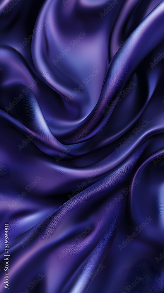Fototapeta premium Velvet Waves: A close-up capture of flowing waves of luxurious, vibrant purple velvet.