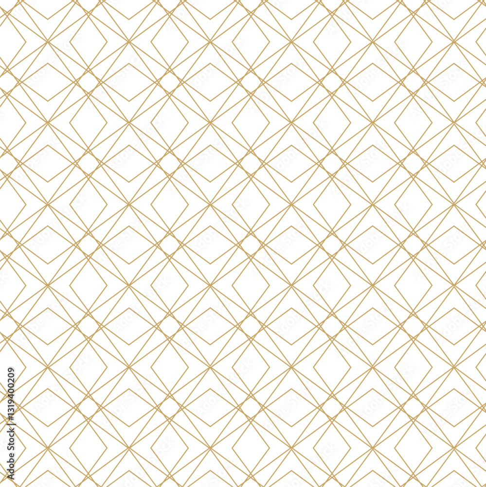 Abstract geometric pattern with squares, crosses, stripes, lines. Seamless vector background. White and gold ornament. Modern reticulated graphic design. Abstract geometric pattern with squares, crosses, stripes, lines. Seamless vector background. White and gold ornament. Modern reticulated graphic design.