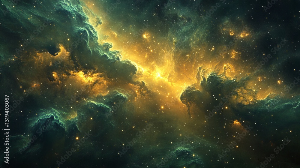 Fototapeta premium Green galaxy imagination