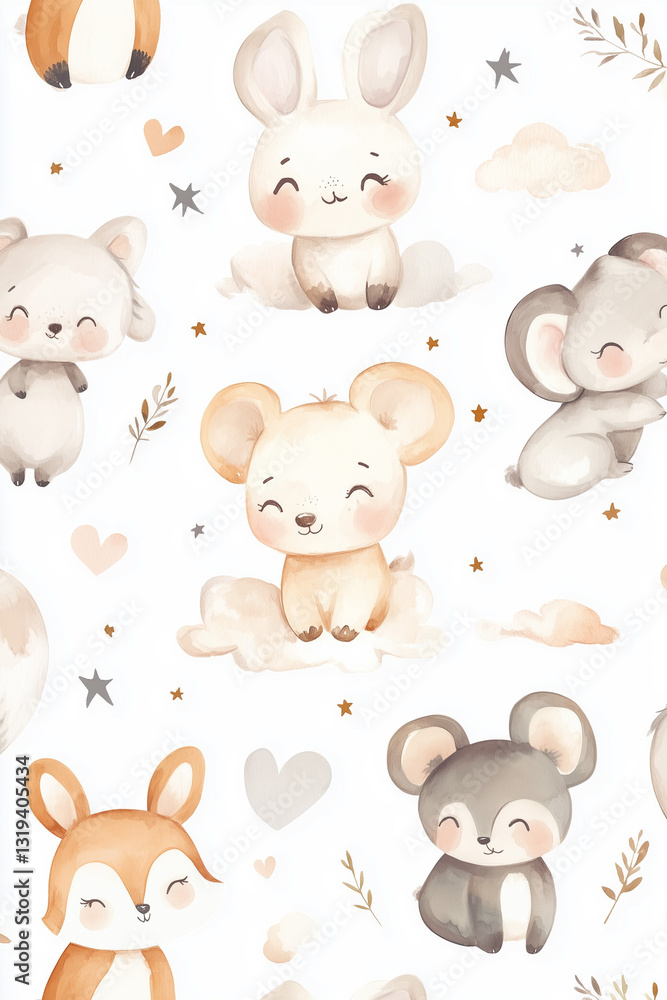 Obraz premium Adorable Animal-Themed Patterns