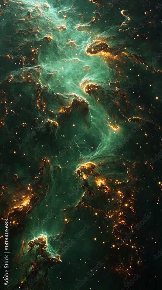 Obraz premium Green galaxy imagination