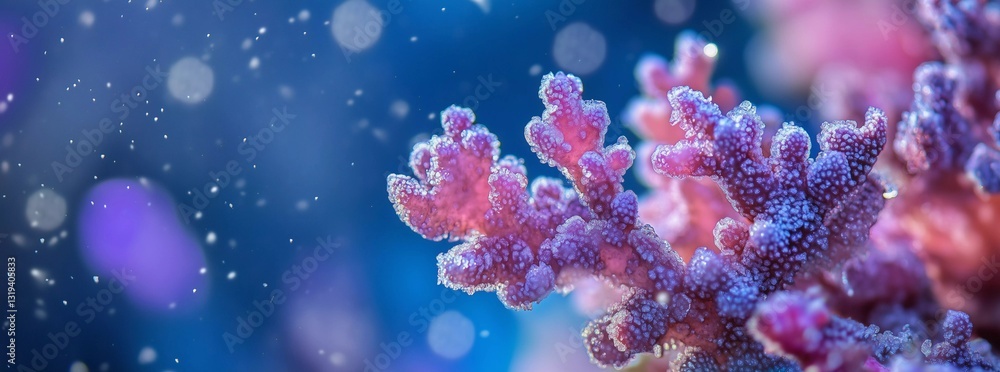 Fototapeta premium Premium Background. Painting with corals, underwater world, fauna. Luxury art for flyer, poster, notepad. Advertising, luxury photography for exhibition. 