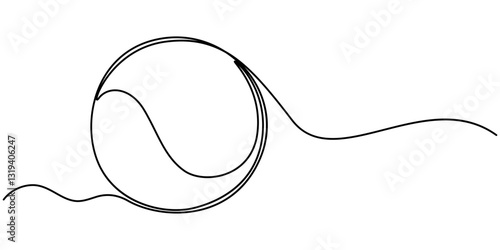 Cricket Ball One Line Drawing: Continuous Hand Drawn Sport Theme Object. professional cricket bat continuous single one line drawing art vector design, Single continuous line drawing cricket ball. 