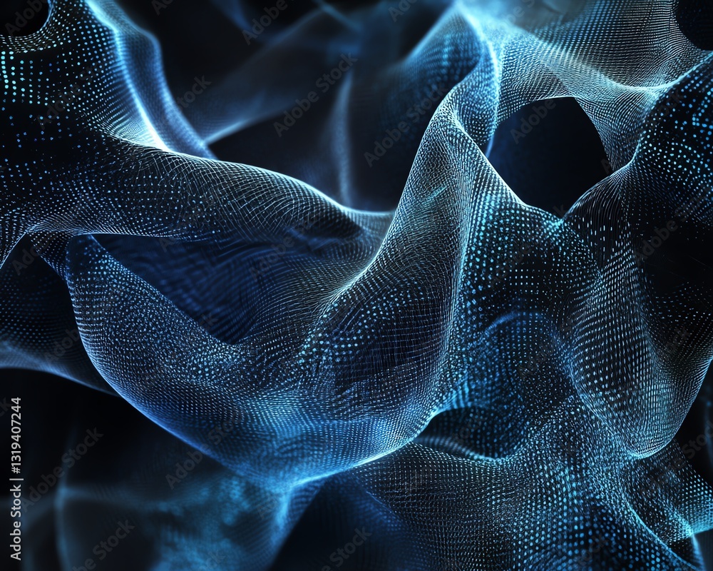 Abstract interconnected network lines forming a digital structure in blue tones on dark background, representing technology and connectivity 3D Rendering Abstract interconnected network lines forming a digital structure in blue tones on dark background, representing technology and connectivity 3D Rendering